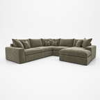 Pendle U Shape Corner Chaise Sofa in Luxe Chenille Matcha Green – clean catalogue view