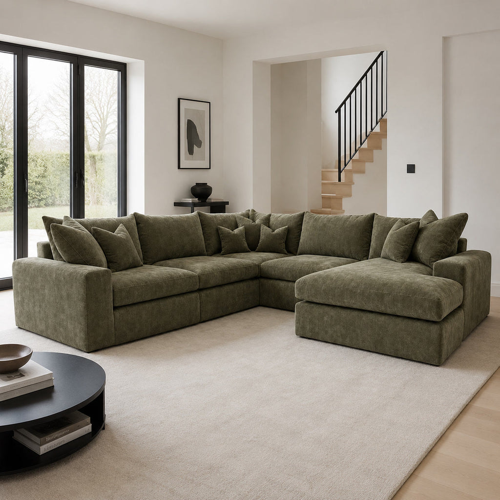 Pendle U Shape Corner Chaise Sofa styled in a realistic room setting