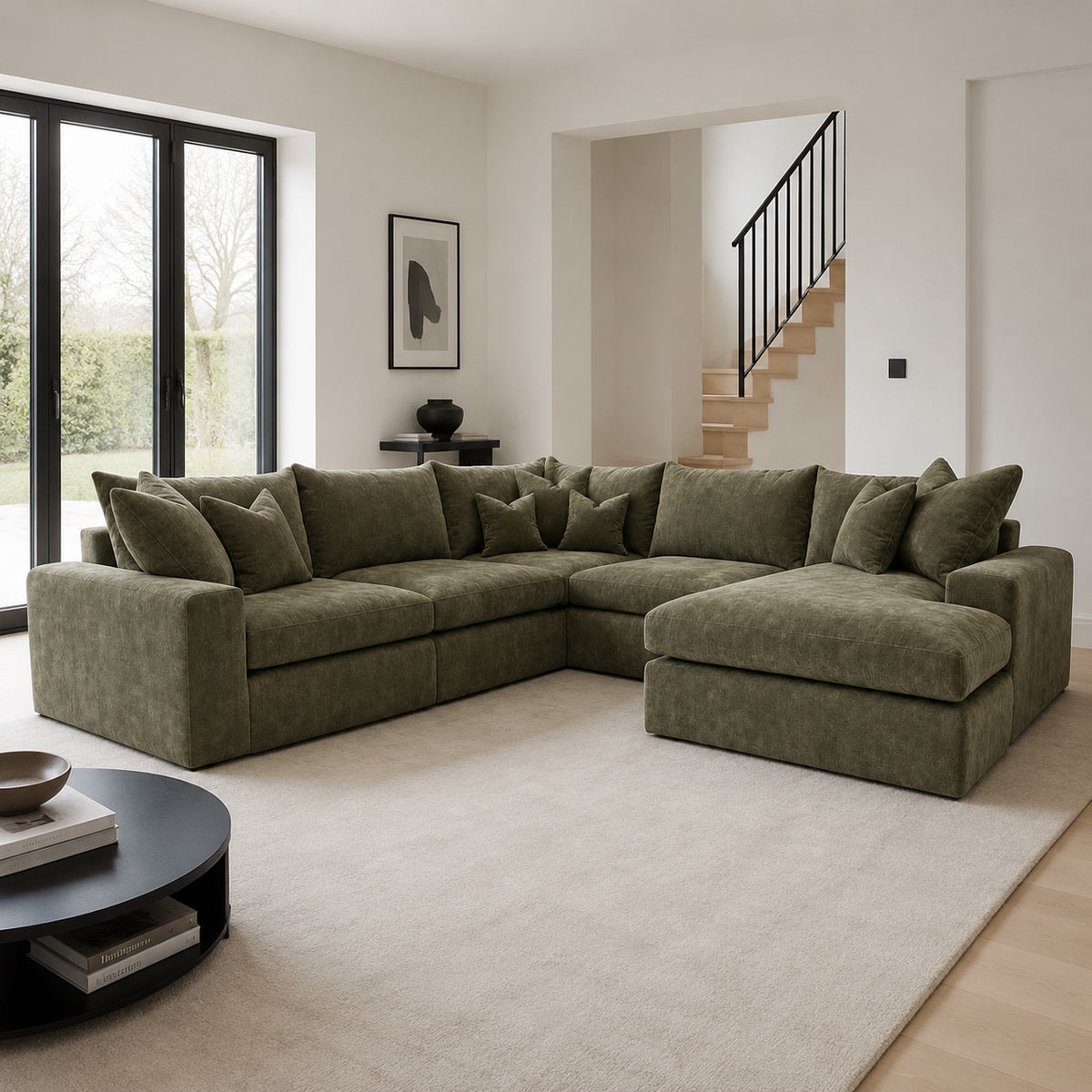 Pendle U Shape Corner Chaise Sofa styled in a realistic room setting