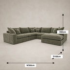 Pendle U Shape Corner Chaise Sofa dimensions guide