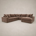 Pendle U Shape Corner Chaise Sofa in Luxe Chenille Coffee - clean catalogue view