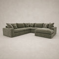 Pendle U Shape Corner Chaise Sofa in Luxe Chenille Matcha Green - clean catalogue view