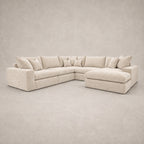 Pendle U Shape Corner Chaise Sofa in Luxe Chenille Summer Beach - clean catalogue view