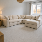 Pendle U Shape Corner Chaise Sofa in Summer Beach – realistic UK home hero
