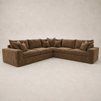 Pendle XL Corner Sofa in Luxe Chenille Coffee - clean catalogue view