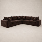 Pendle XL Corner Sofa in Luxe Chenille Double Espresso - clean catalogue view