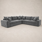 Pendle XL Corner Sofa in Luxe Chenille Luxe Steel Grey - clean catalogue view