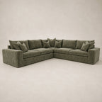 Pendle XL Corner Sofa in Luxe Chenille Matcha Green - clean catalogue view