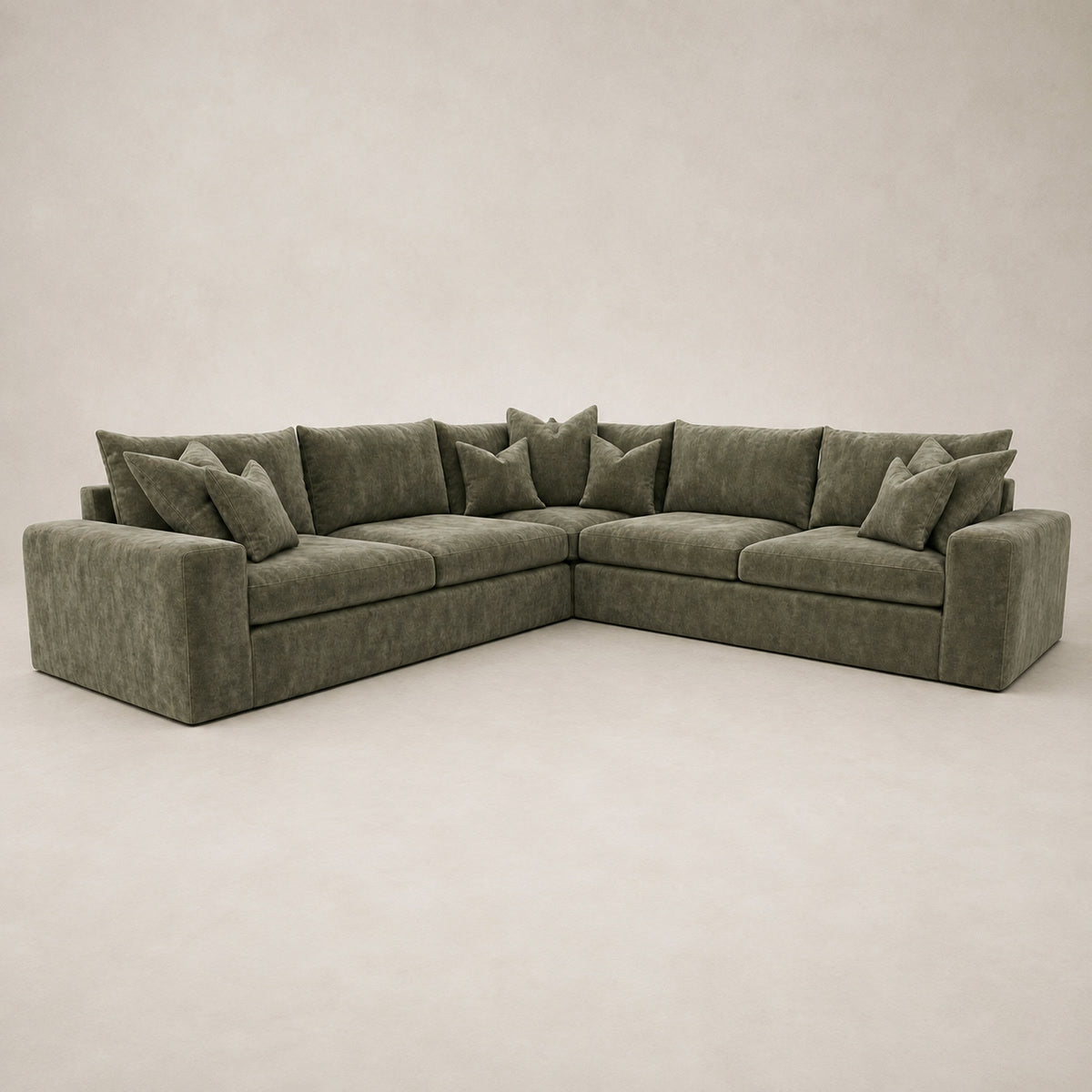 Pendle XL Corner Sofa in Luxe Chenille Matcha Green - clean catalogue view