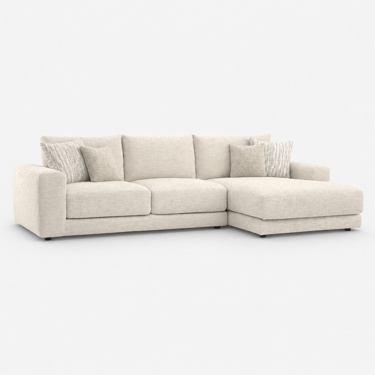 Portofino 3 Seater With Right Hand Facing Chaise — light grey studio background