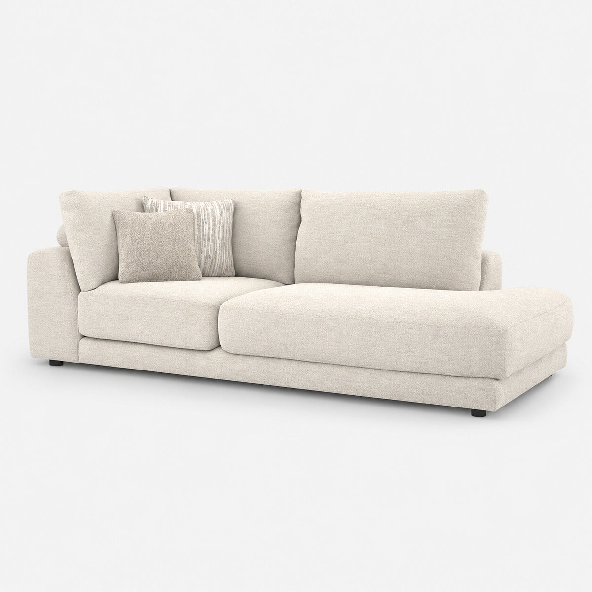 Portofino Right Hand Facing Open End Lounger — light grey studio background