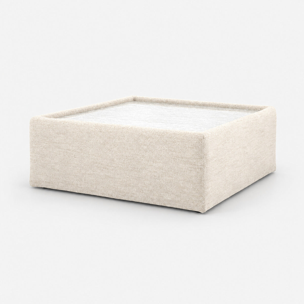 Portofino Square Table with Glass Top — light grey studio background
