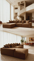 Velour Mink Velvet Pillow Back Sofa