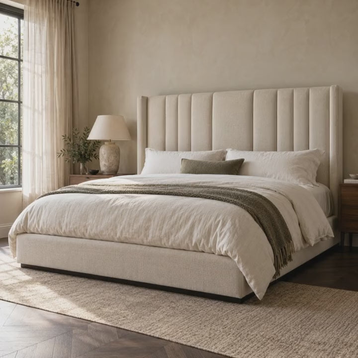 CK Living Arundel upholstered bed — five-second bedroom view