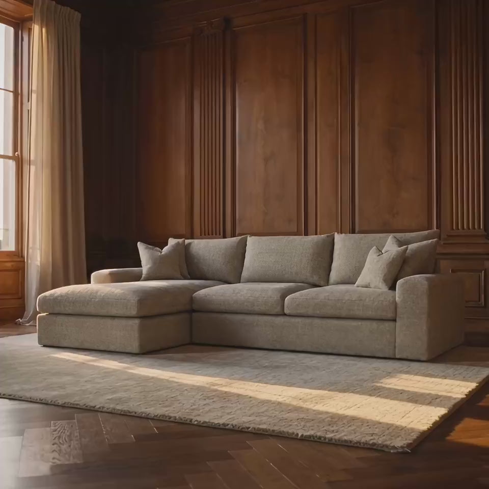 Valenza Corner Chaise Sofa in Summer Beach — left-hand-facing lifestyle video