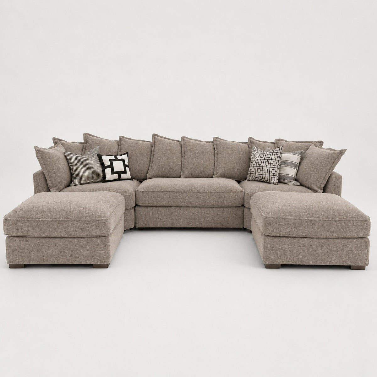 Primrose U Shape Sofa — Summer Beach — Ribboned Pillow Back