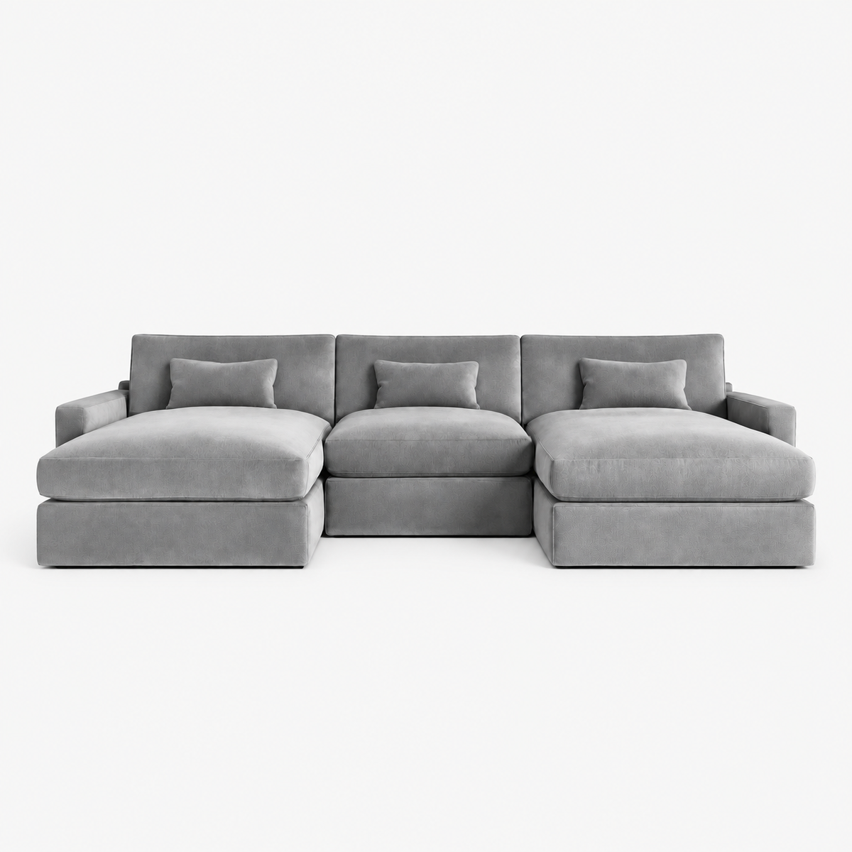 Raffaelo Large U-Shape Sofa - Silver - clean studio