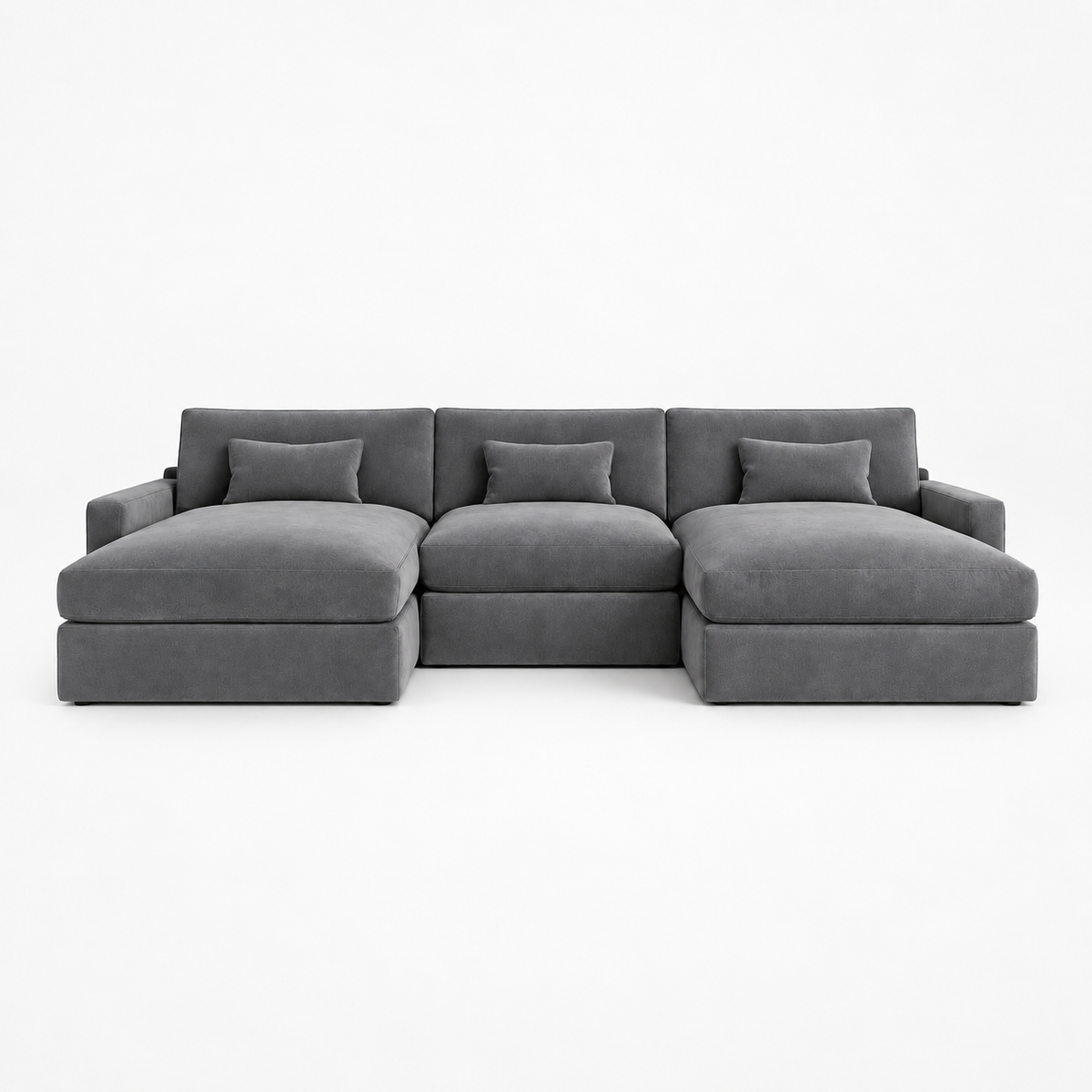 Raffaelo Large U-Shape Sofa - Smoked Steel - clean studio