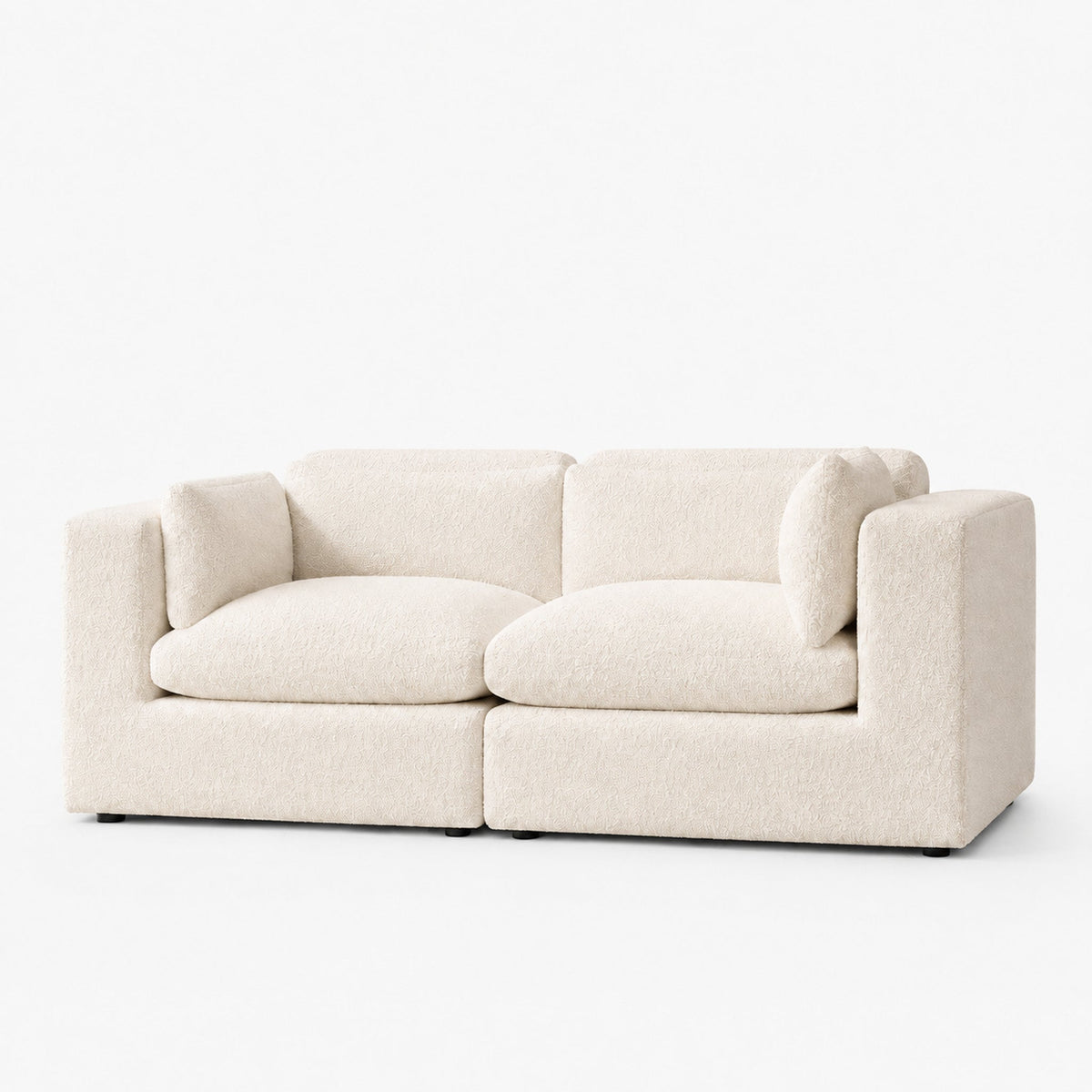 Selene 2-Seater Modular Sofa — Bouclé Meringue — clean studio