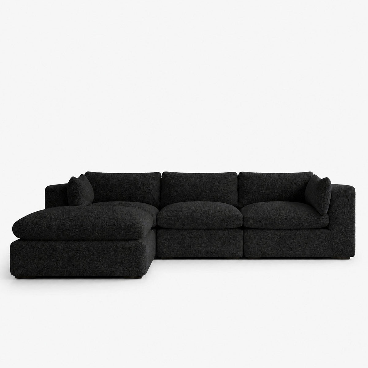 Selene 3-Seater Modular Corner Sofa — Bouclé Midnight — clean studio