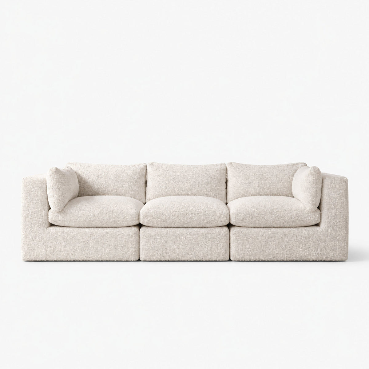Selene 3-Seater Modular Sofa — Bouclé Meringue — clean studio