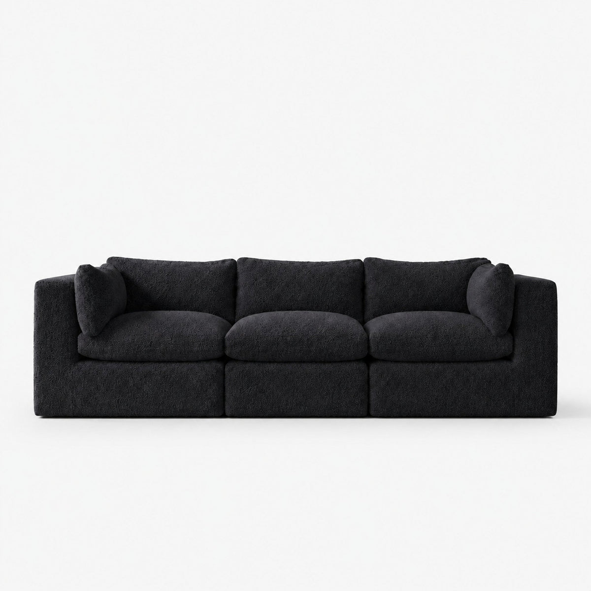 Selene 3-Seater Modular Sofa — Bouclé Midnight — clean studio