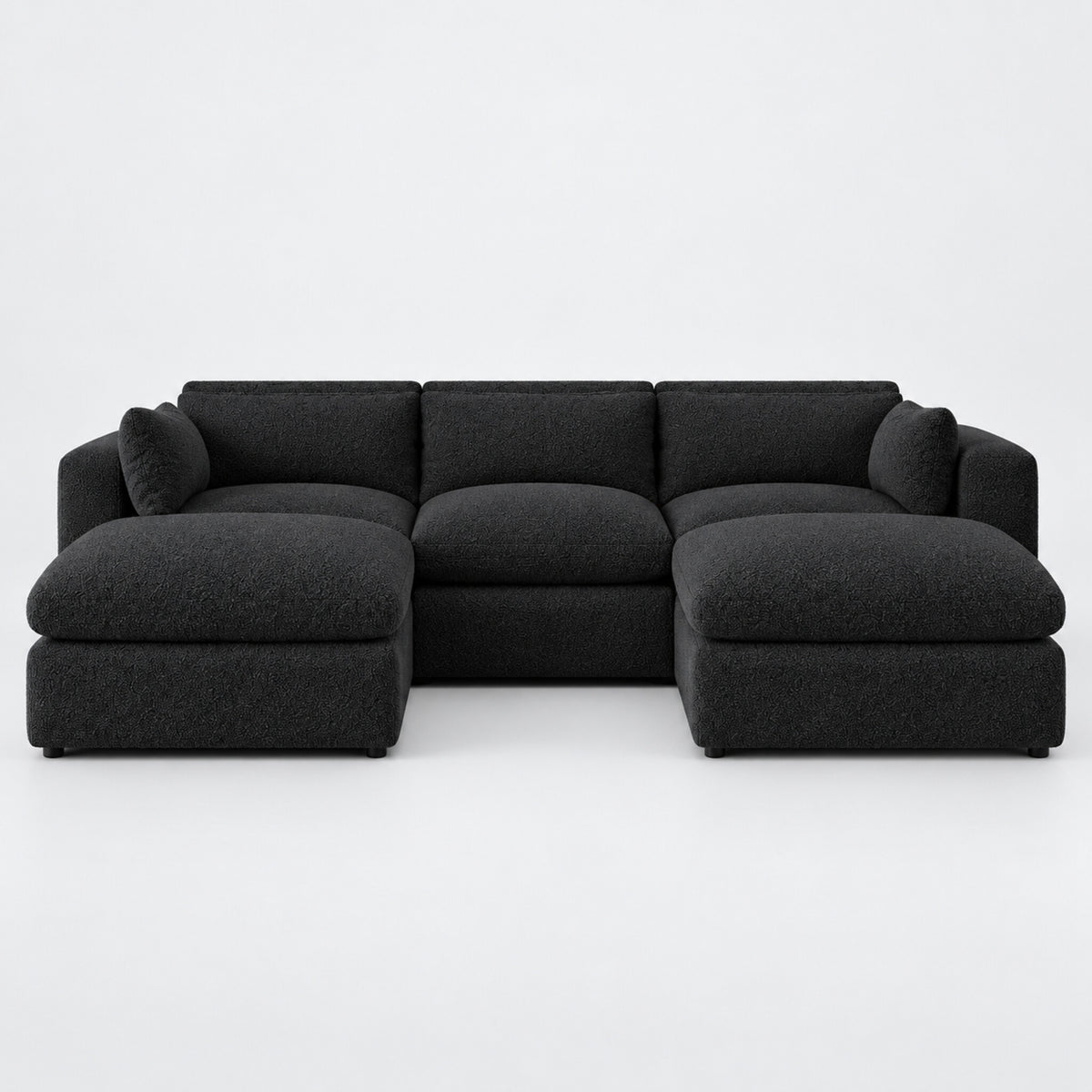 Selene U-Shape Sofa - Bouclé Midnight - clean studio