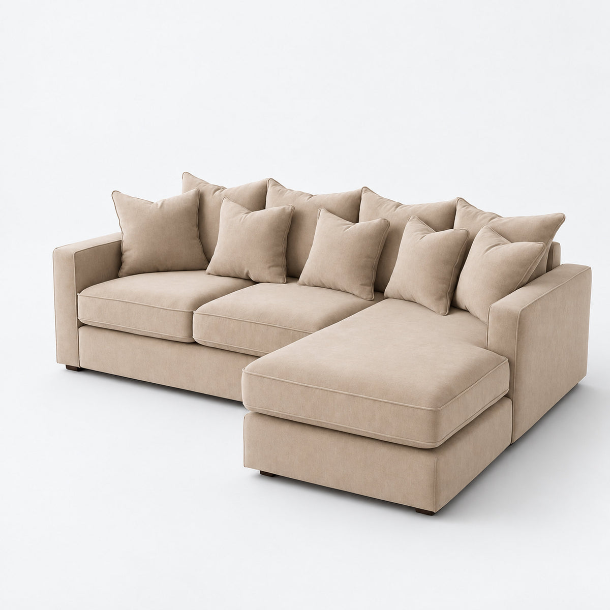 Sienna Chaise Corner Sofa - Right Hand Facing - Vanilla Cream clean catalogue