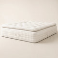 Luxury white quilted mattress with matching topper, ideal for comfortable sleep and UK delivery