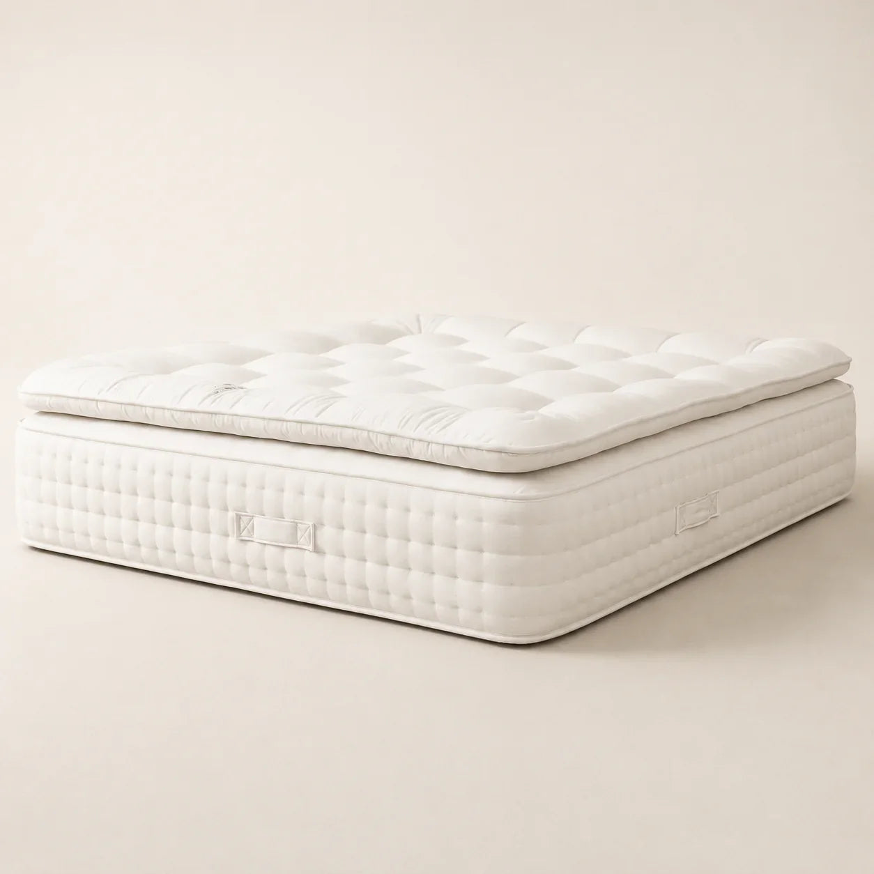 Luxury white quilted mattress with matching topper, ideal for comfortable sleep and UK delivery