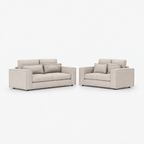 Sorel 3 & 2 Seater Sofa Set — Stone — cold light grey clean studio