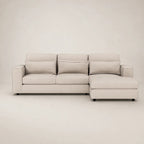 Beige sectional sofa with chaise lounge, modern luxury living room furniture