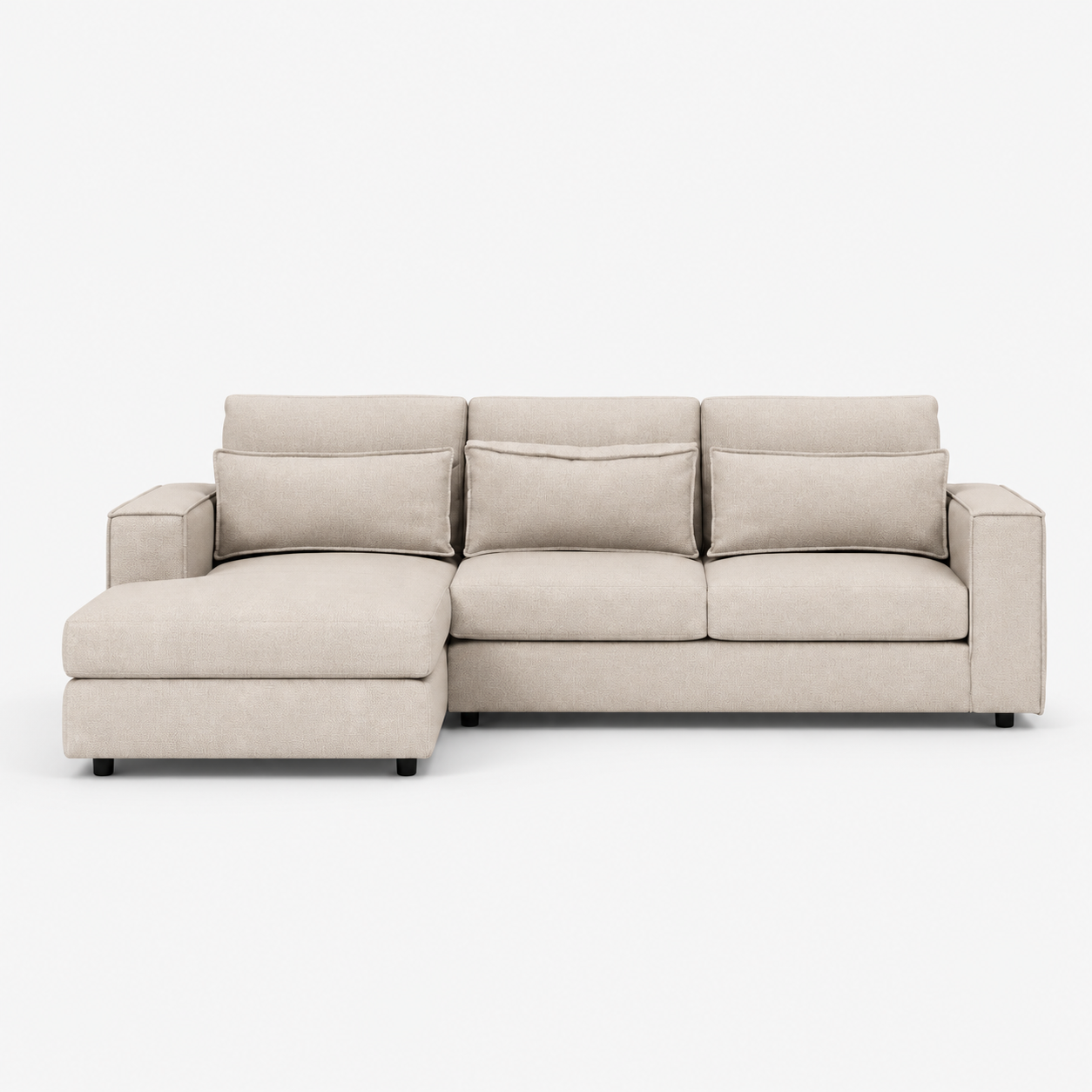 Sorel Chaise Corner Sofa — Stone LHF — cold light grey clean studio