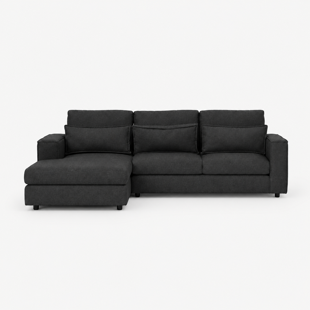 Sorel Chaise Corner Sofa — Thunder Sky LHF — cold light grey clean studio