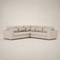 Luxury beige L-shaped sectional sofa with plush cushions, ideal for modern living rooms