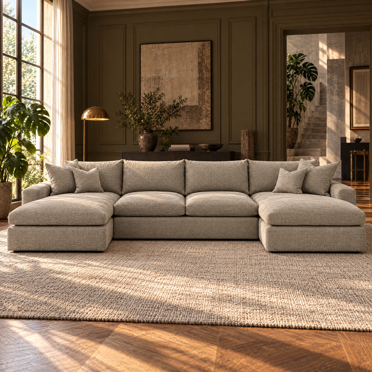 Valenza Grand Double Chaise Sofa in Summer Beach — designer home lifestyle hero