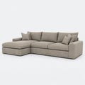 Valenza Left Chaise Sofa — Luxe Chenille Summer Beach — plain background