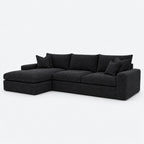 Valenza Left Chaise Sofa — Boucle Midnight — plain background