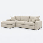 Valenza Left Chaise Sofa — Boucle Meringue — plain background
