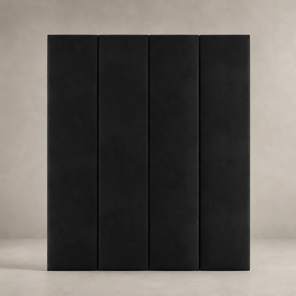 Steel Grey Velvet Upholstered Headboard Wall Panel – 45cm Wide