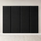 Black upholstered panel headboard for luxury beds, modern bedroom decor