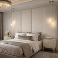 Smoke Grey velvet double width upholstered headboard wall panel – 90cm wide