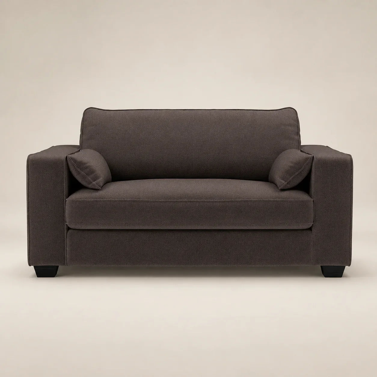 Dark grey fabric sofa with matching cushions, modern design for luxury living rooms