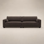Modern dark grey fabric sofa with two cushions and sleek design for luxury living rooms