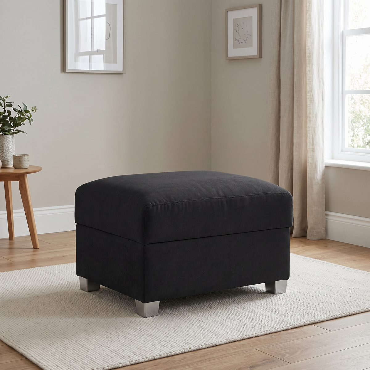 Verno Footstool with Storage — lifestyle room hero