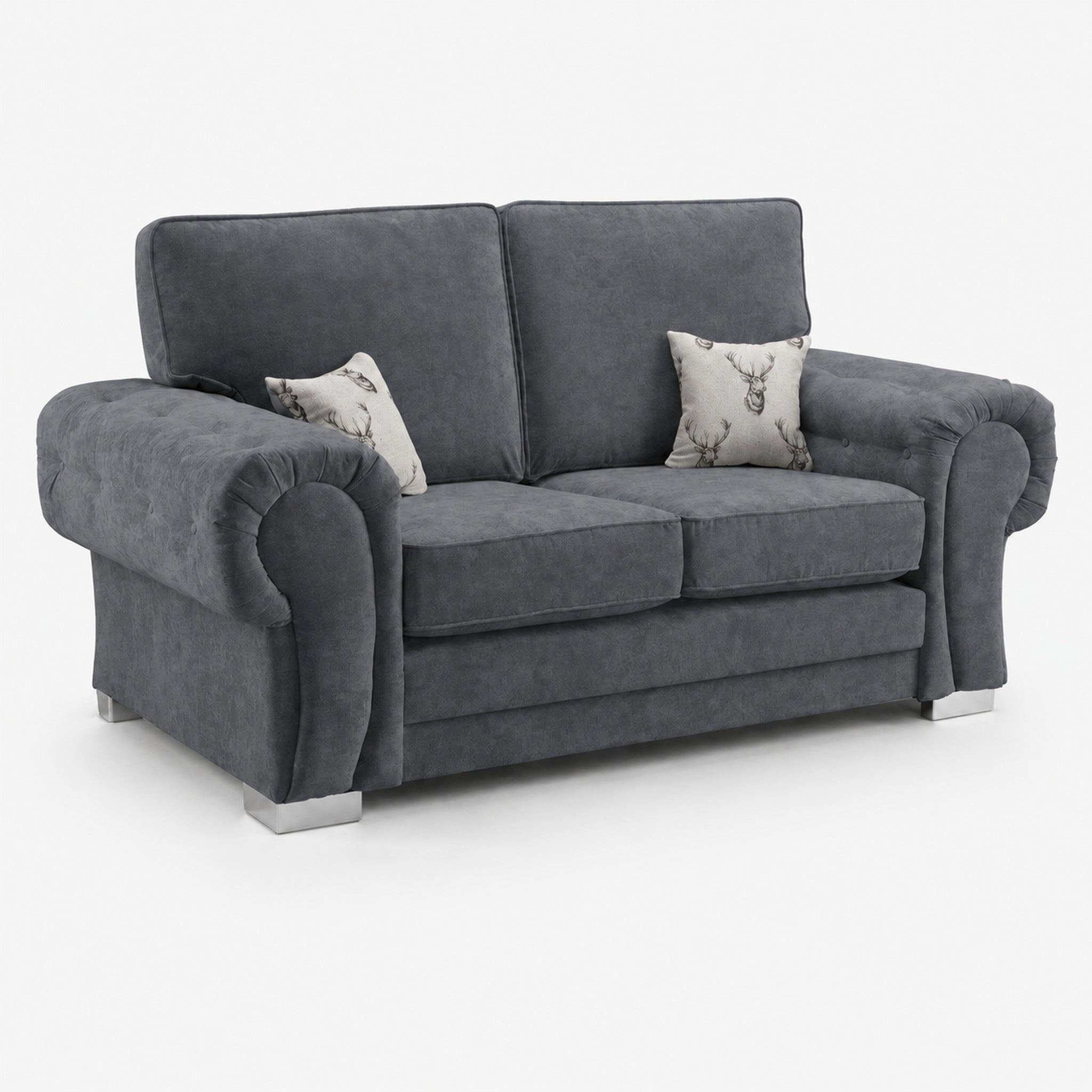 Verno Fullback 2 Seater Sofa — Smoked Steel — clean studio