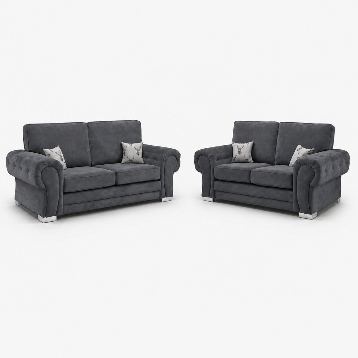 Verno Fullback 3+2 Sofa Set — Smoked Steel — clean studio