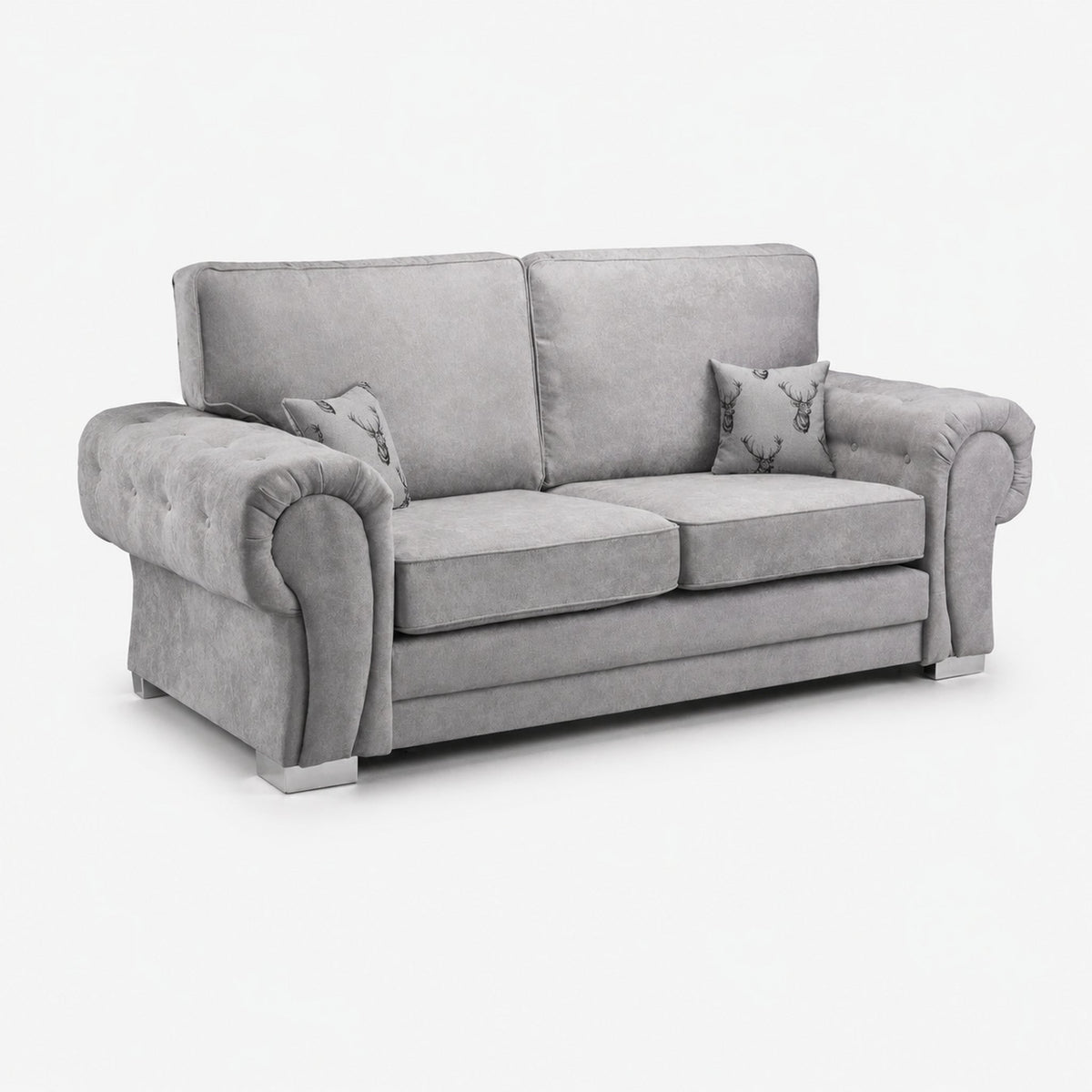 Verno Fullback 3 Seater Sofa — Smoked Steel — clean studio