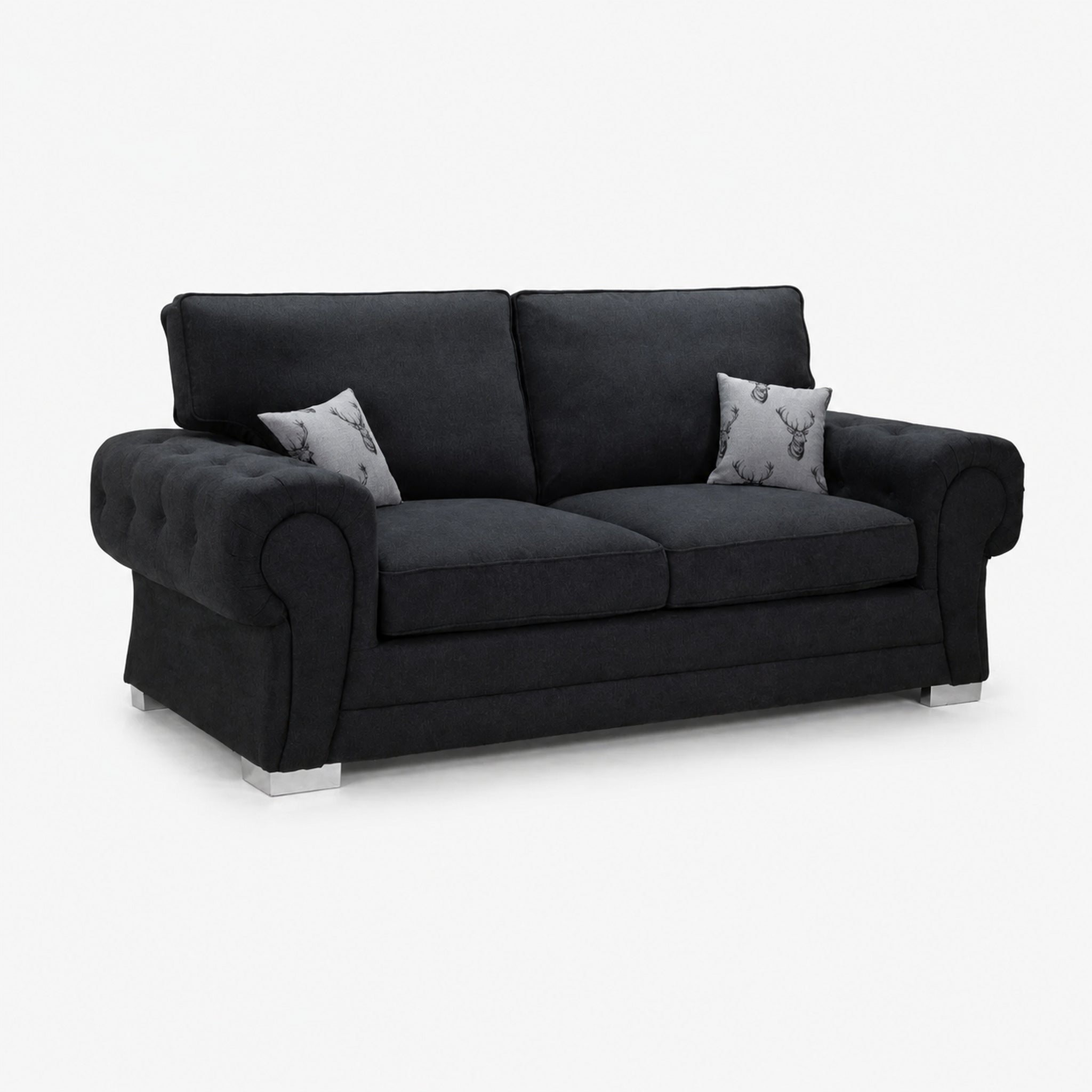 Verno Fullback 3 Seater Sofabed — Midnight Noir — clean studio
