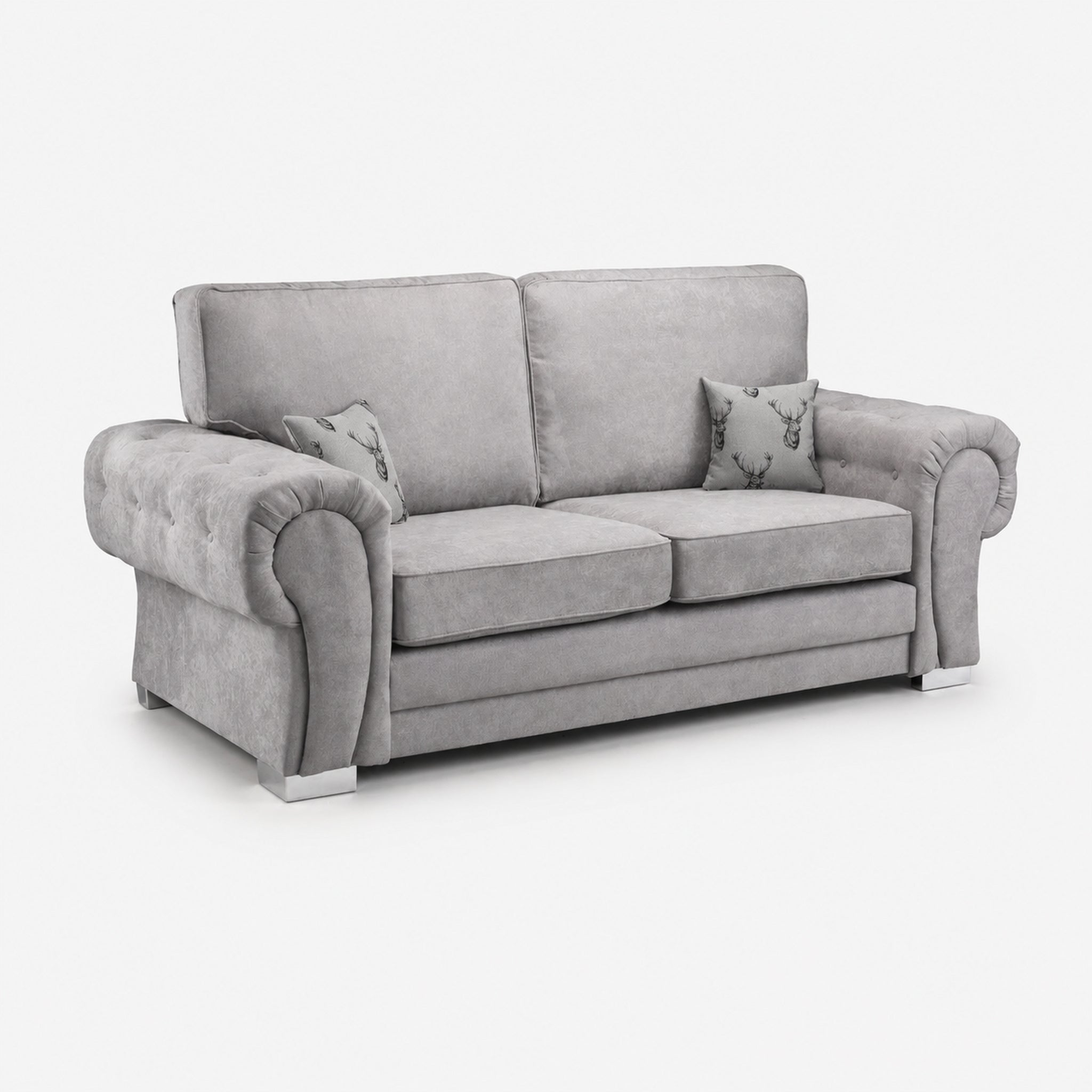 Verno Fullback 3 Seater Sofabed — Smoked Steel — clean studio